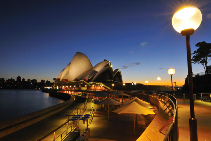 Sydney Opera House at dawn.