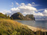 Lagoon Beach with Mount Lidgbird and Mount Gower in background.