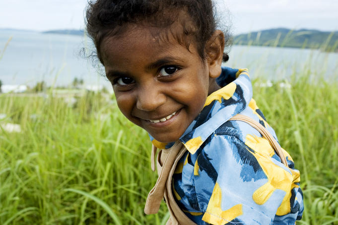 Portrait of young girl atop Milman Hill.