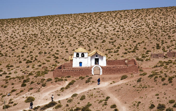 Quaint church in the tiny village of Machuca, between El Tatio Geysers and San Pedro de Atacama.
