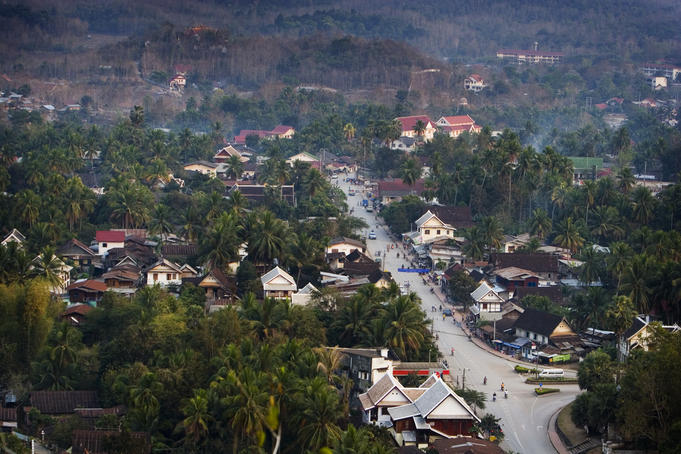 Overlooking Luang Prabang to the northwest.