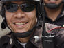 Portrait of policemen getting ready for work at Thanon Sukhumvit.