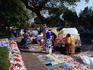 Fabrics and textiles for sale at the Saturday Bazaar in Mexico City