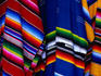 The great colours in Mexican traditional ponchos or sarapes in the Centro de Artesanias la Ciudadela