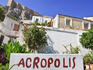 Sign in Anafiotika area showing the way to Acropolis.