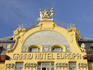 Facade of Art Nouveau Grand Hotel Evropva at Wenceslas Square.