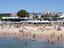Summer crowds at Praia Tamariz at Estoril, Cascais.
