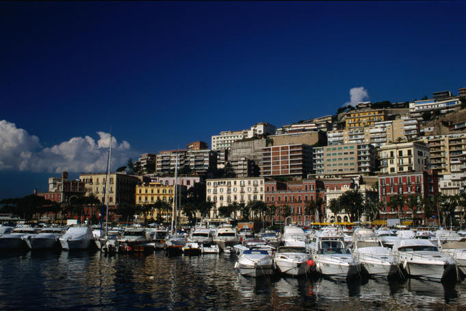 Boats reflected in the harbour at Mergellina - Naples, Campania