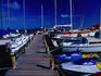 Jet skis and cruisers at the docks of Linda Beach in the resort town of Cancun, Quintana Roo, Yucatan
