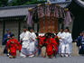 Ox drawn cart with attendants for Aoi Matsuri (Hollyhock Festival) in Kyoto.