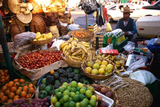 Fruit stall at a market in San Angel.