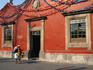 Casa de Cortes, the former Coyoacan town hall, said to be the spot where the defeated Aztec king Cuahutemoc was tortured to reveal the whereabouts of hidden treasure.