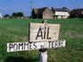 Sign advertising garlic ( ail ) and potatoes - Normandy