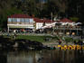 The historical Studley Park Boathouses on the Yarra River - Melbourne, Victoria