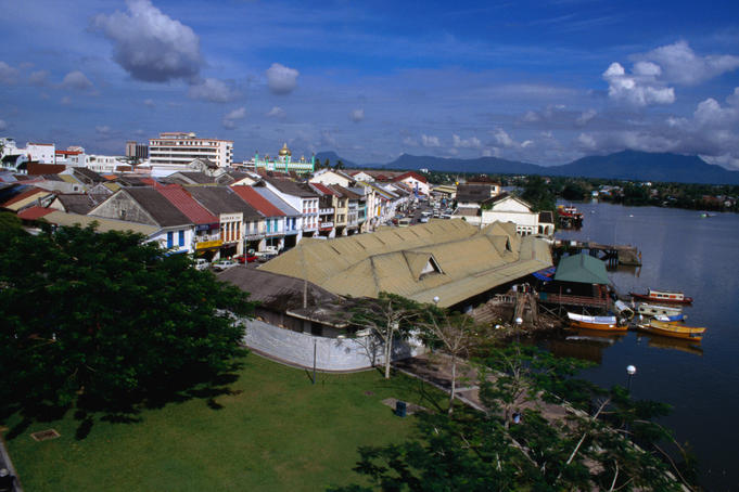 The city and waterfront market of Kuching, it was given its name in 1872 by Charles Brooke, Kuching means " cat " in Malay