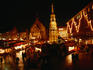 Market stalls lit up at night for Christmas - Nuremberg, Bavaria