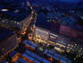 Looking down onto market stalls at night, at Christmas time - Munich, Bavaria
