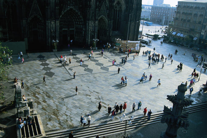 The inner platform of Cologne's Dom, the cathedral was lucky enough to survive the bombings of WWII and in 1996 was listed as a UNESCO World Cultural Heritage site