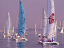 Catamarans sailing on Manila harbour.