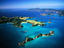 Overhead of Bay of Islands in New Zealand's Northland.