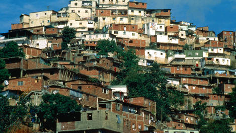 Shanty houses on the outskirts of town.