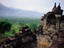 View of Kedu Plain from the upper terraces of Borobudur, a colossal pyramid, circa 750-850 AD.