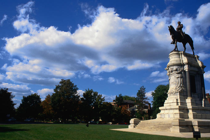 The Robert.E.Lee (field commander of the United States Army) Monument on Monument Avenue in Richmond. Lee was born in 1807 in Westmoreland County and died in 1870 in Lexington.