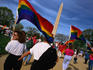 Marching through the streets of Washington DC to the Washington Monument, for the National Gay and Lesbian Parade.