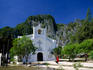 The St Francis of Assisi Church, hemmed in by the jagged cliffs that surround the town of El Nido- Palawan province, the Philippines