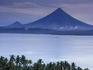 Mt Mayon, one of the world's most dangerous volcanoes, surrounded by other volcanoes.
