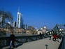 The pedestrian only Eisener Steg above the Main River - Frankfurt, Hesse