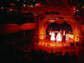 Entertainers on a stage onboard the American Queen, a paddle-steamer on the Mississippi