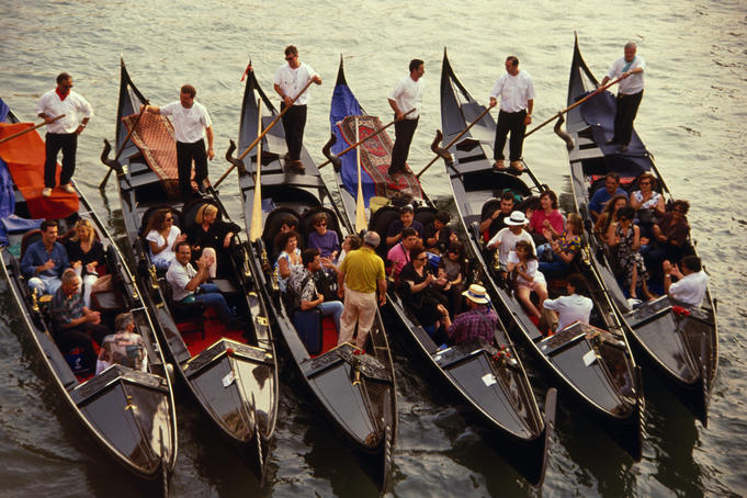 Venetian gondolas.