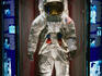 A space suit on display at the Space Centre Houston