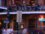Motorbikes parked outside a Bourbon Street Restaurant