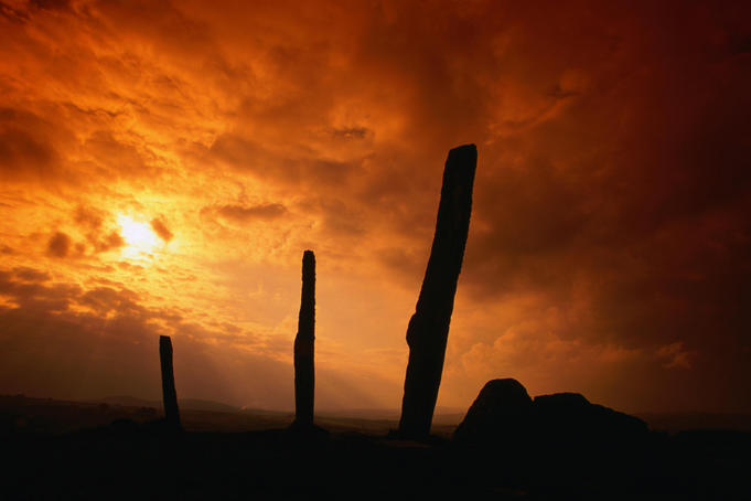 The prehistoric Three Fingers Stone Row in Castletownsend, one of the many prehistoric sites to be found around County Cork.