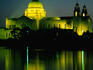 Galway City cathedral illuminated at night, Galway