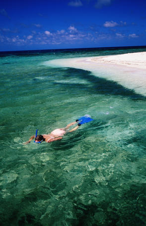 Woman snorkelling.