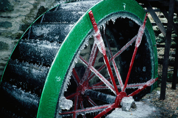 Frozen water-wheel by the Clova Hotel - Glen Clova.