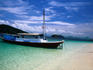 Charter ferry moored on one of the small islands off Labuanbajo.
