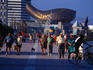 Strolling the promenade of Port Olimpico, Barcelona