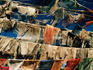 Prayer flags on hills around Leh in Ladakh.