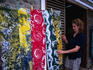 Shop with locally produced textiles, often worn as sarongs,ModRel, St Lucia.