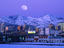 The moon over Wasatch Mountains and Salt Lake City