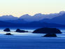 Lake Nahuel Huapi in Patagonia at dawn.