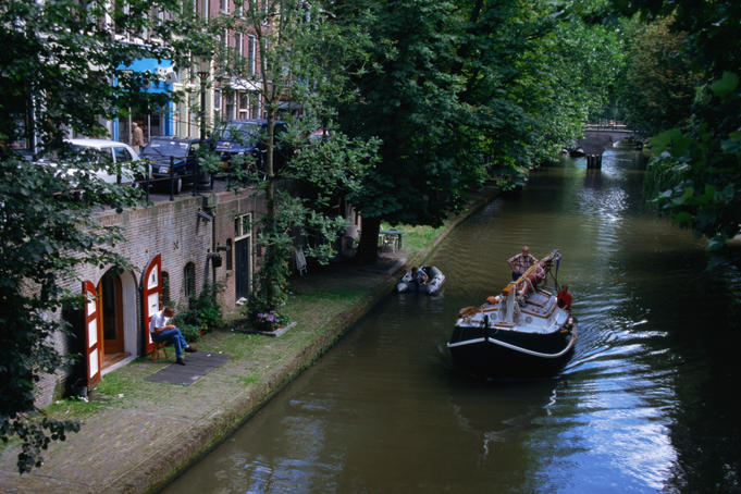The 14th century sunken canals add a serene quality to Utrecht.