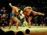 Pre-bout warm up for sumo wrestling in Nagoya.