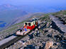 The narrow gauge railway line taking you to the Mt Snowdon summit from Llanberis, Wales
