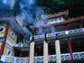 Incense sticks burning at the Perak Tong Temple in Ipoh, the main feature of the temple is the impressive complex of caverns and grottoes that house paintings by artists from all over South East Asia
