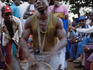 A drummer performing at a ceremony in Sesse village, north of Beyla.